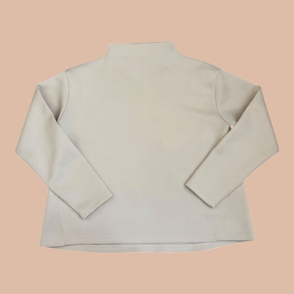 Aday Something Borrowed Mock Neck Pullover Sweatshirt In Sand Women's Small